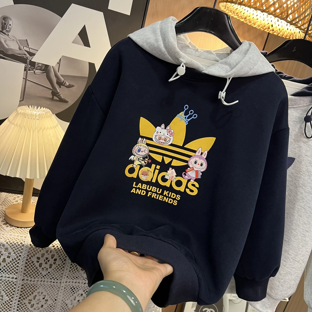 韩范潮流~儿童秋季新款连帽宽松卡通印花时尚百搭休闲卫衣10585