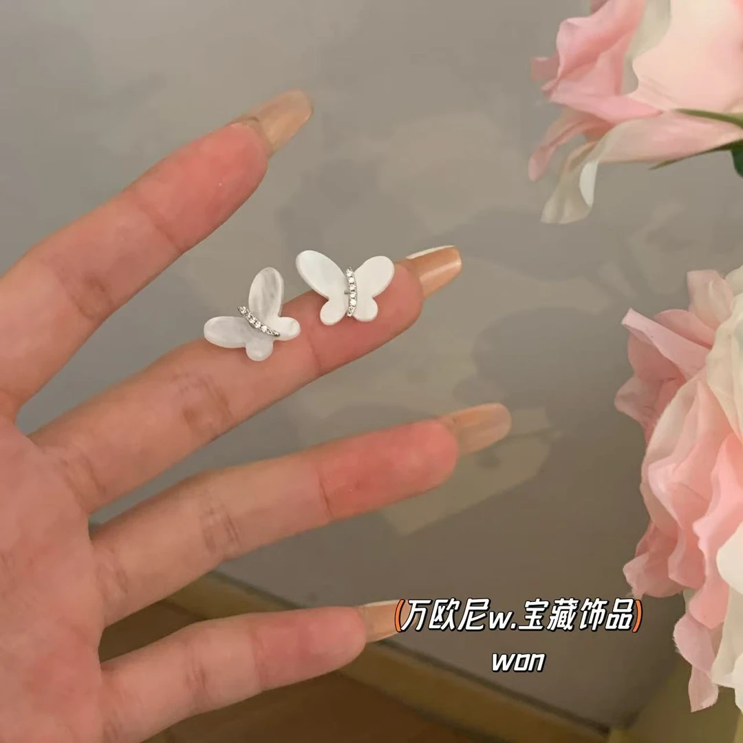 925银合成锆石耳饰 CHANGE x 好心情~耳饰 少女百搭超仙弧E237