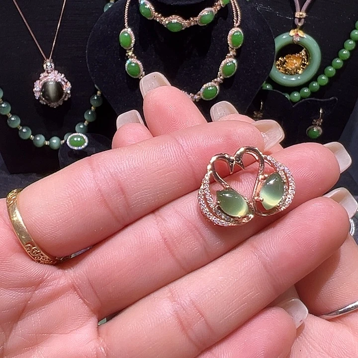 和田玉银S925镶嵌颈饰