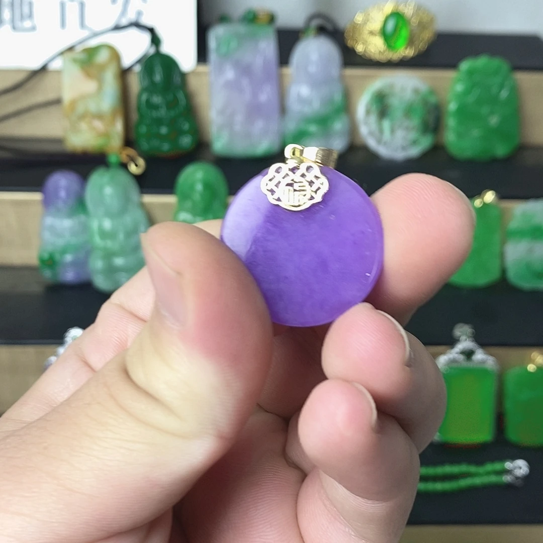 翡翠银S925镶嵌吊坠(赠链)