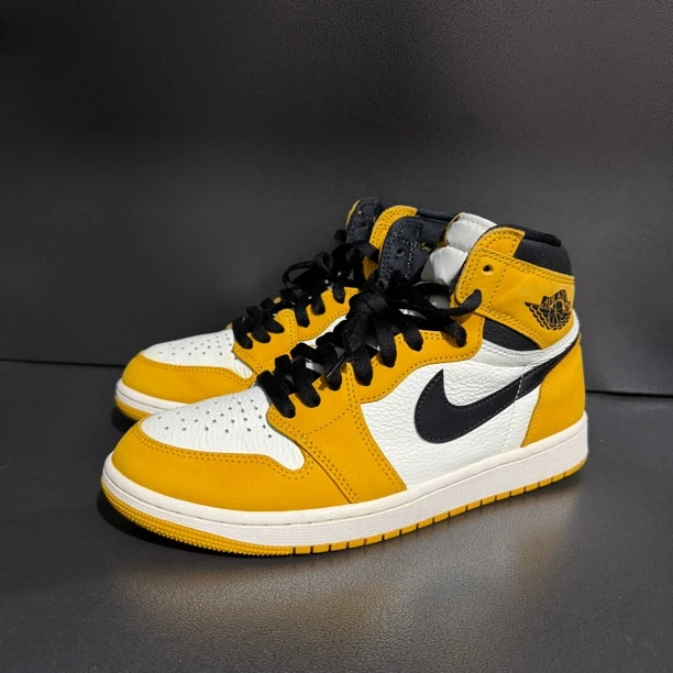 95新 AIR JORDAN 42.5码/aj1 出租车 黑黄脚趾 高帮男款