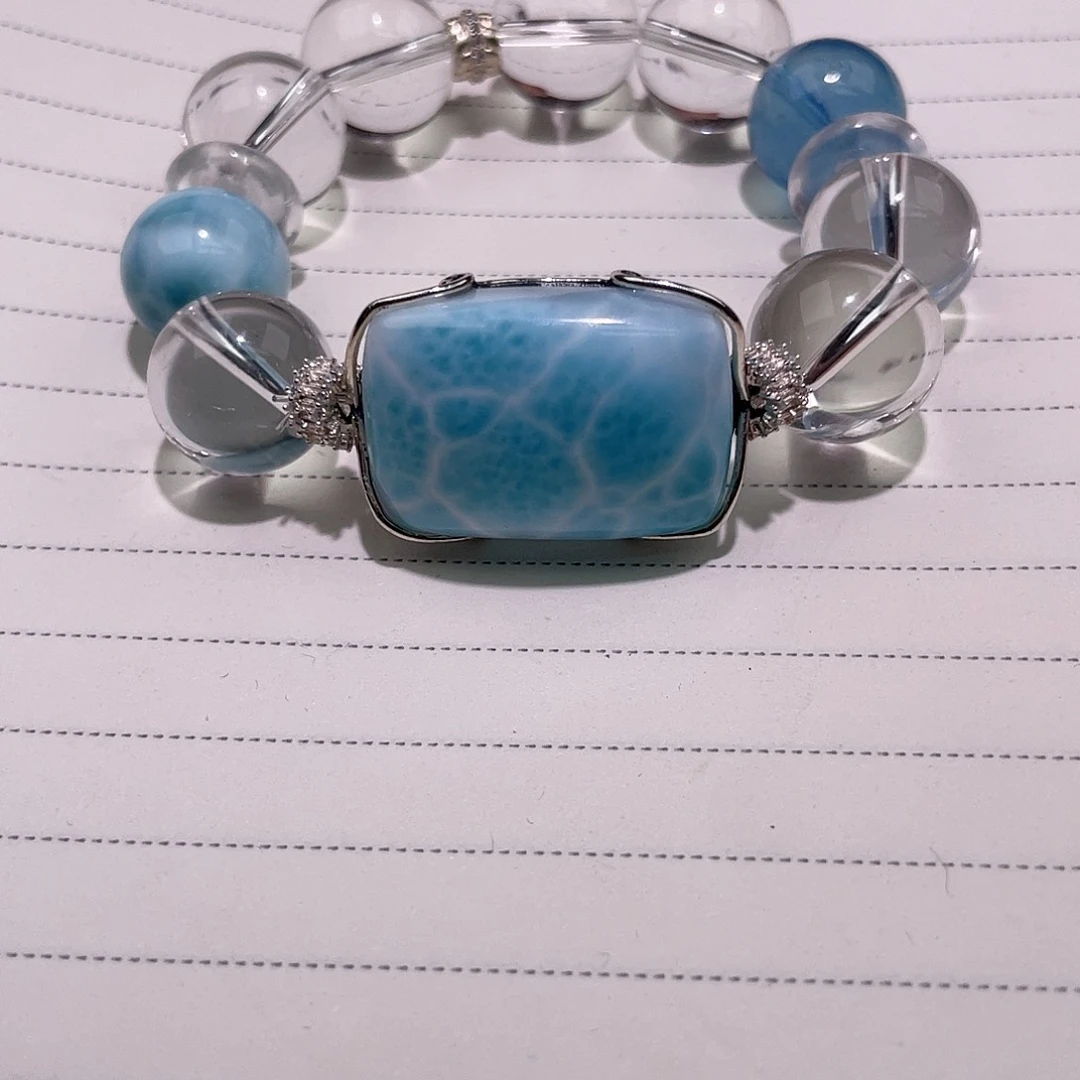 针钠钙石（海纹石）合金手链H****y海纹