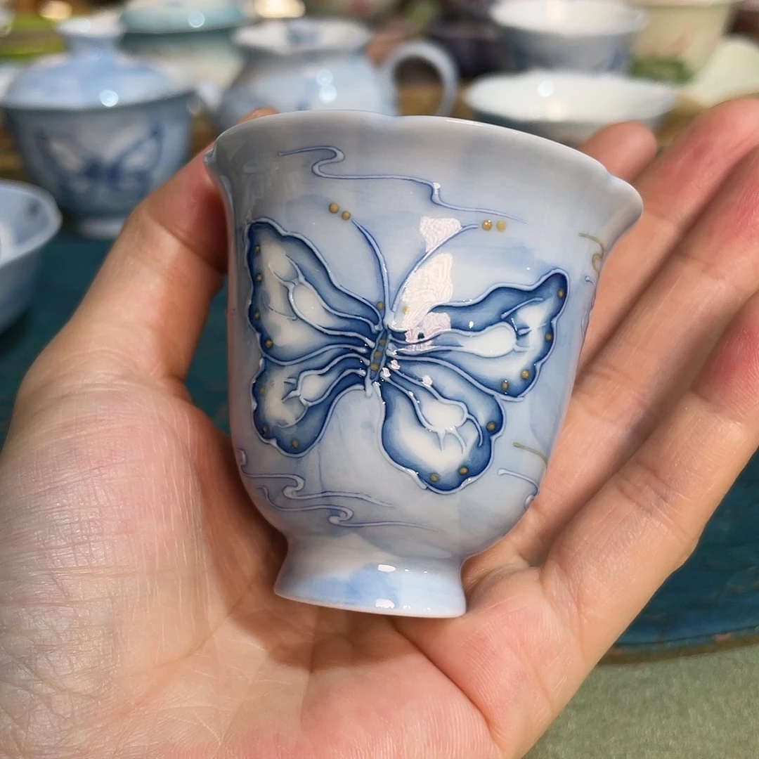 【闪购商品】云纱幻蝶素简杯
