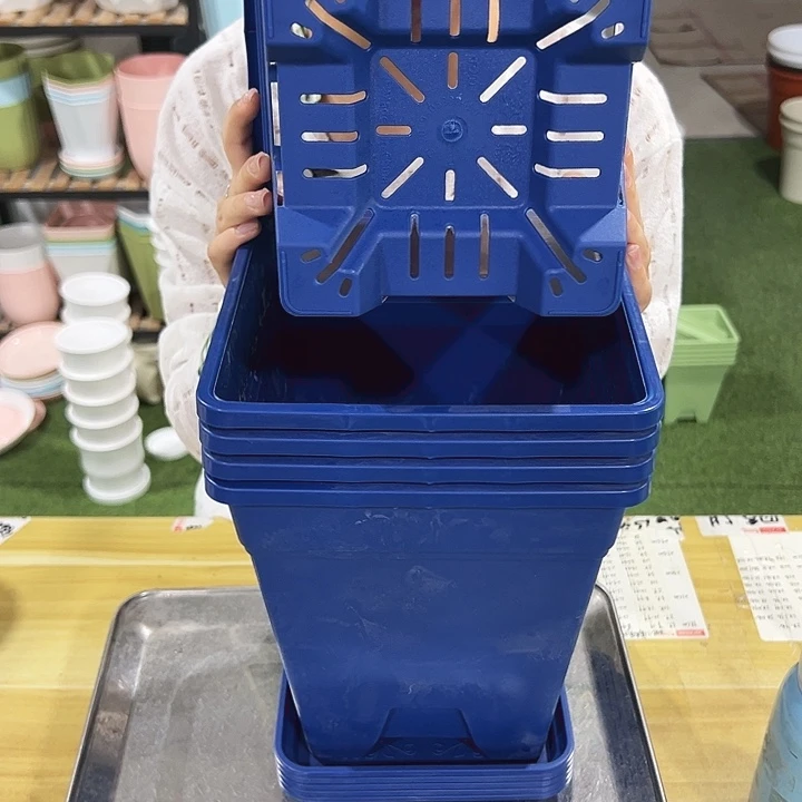 特价方盆口20高22蓝色带托5只