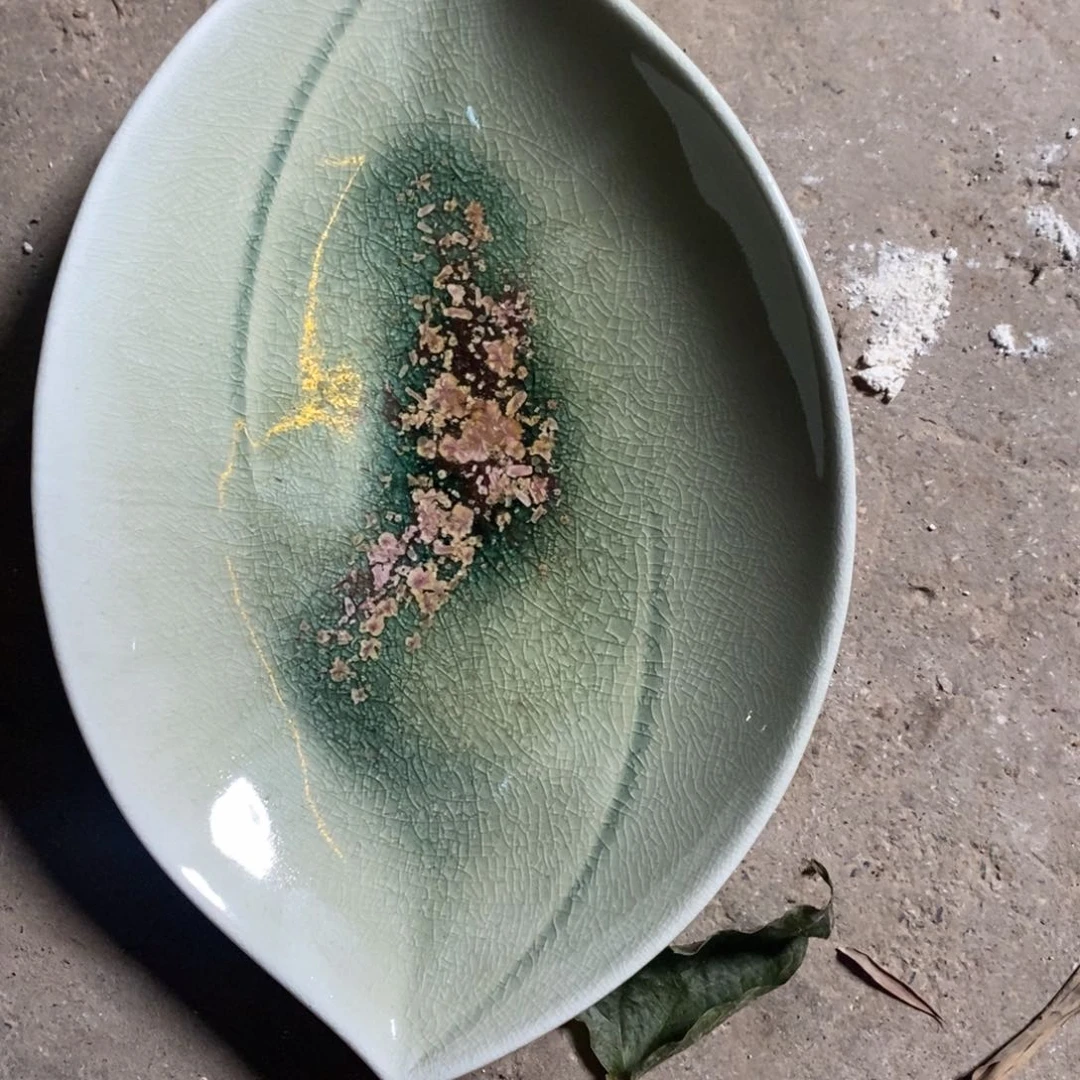 杯雪**9浪鬼柴烧 釉绘柴烧 盘
