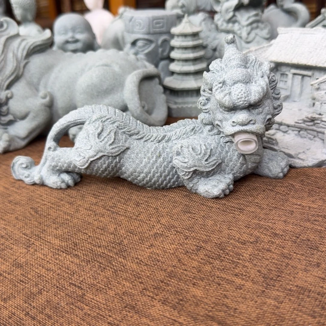 石材青砂石神龙流水小号