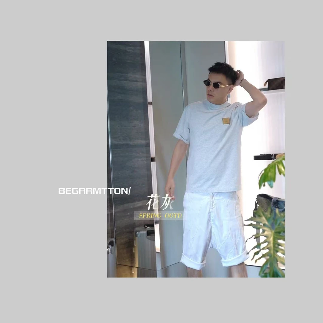 25夏季新款圆领AC字母合身休闲百搭高品男士短袖221220
