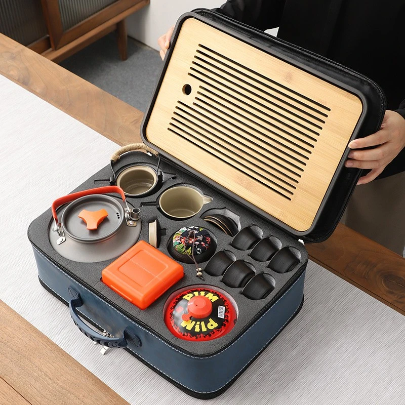 户外露营围炉煮茶便携式旅行茶具套装烧水壶一整套野外车载陶瓷