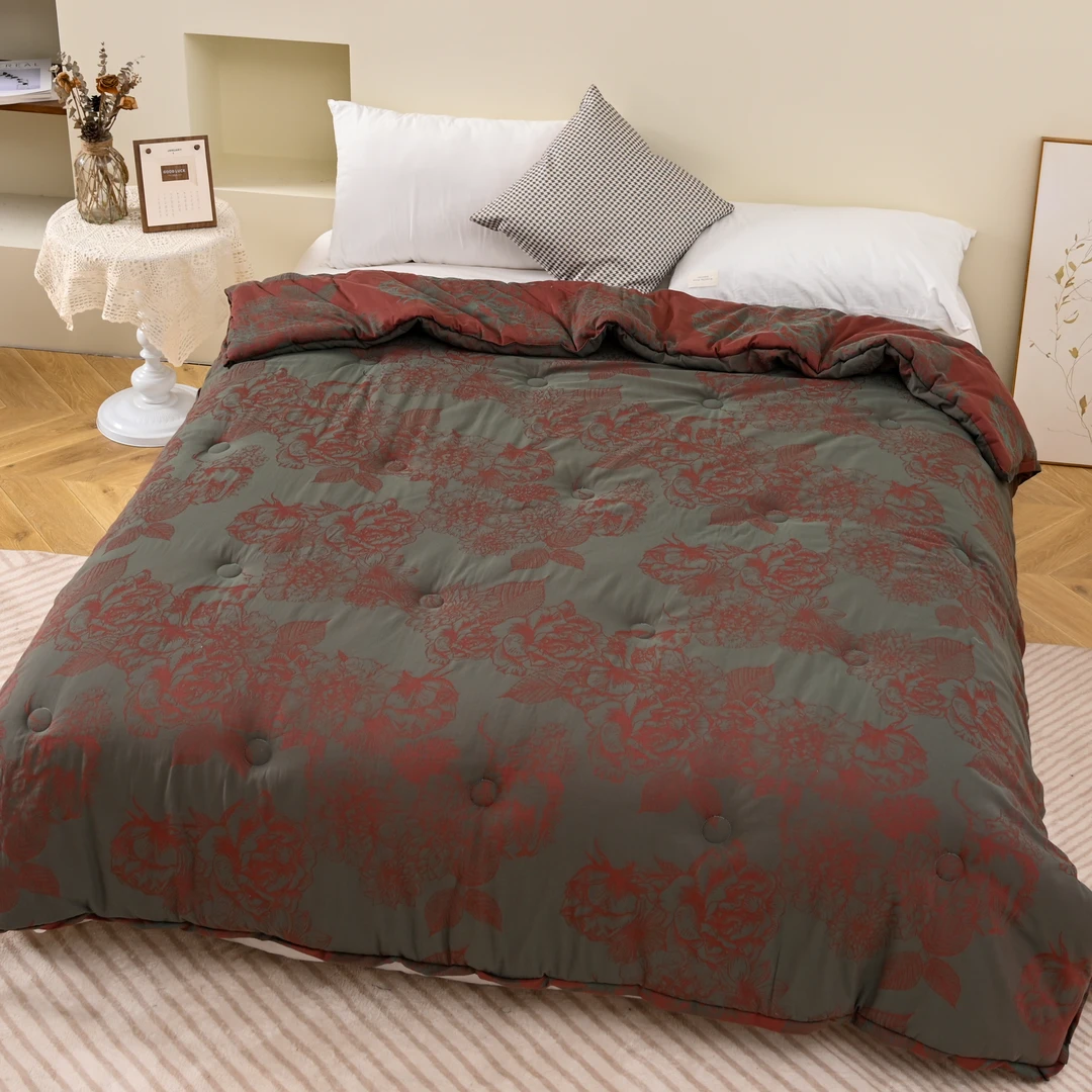 【绿肥红瘦】微瑕八斤 全棉双层纱保暖被200*230时尚加厚可机洗