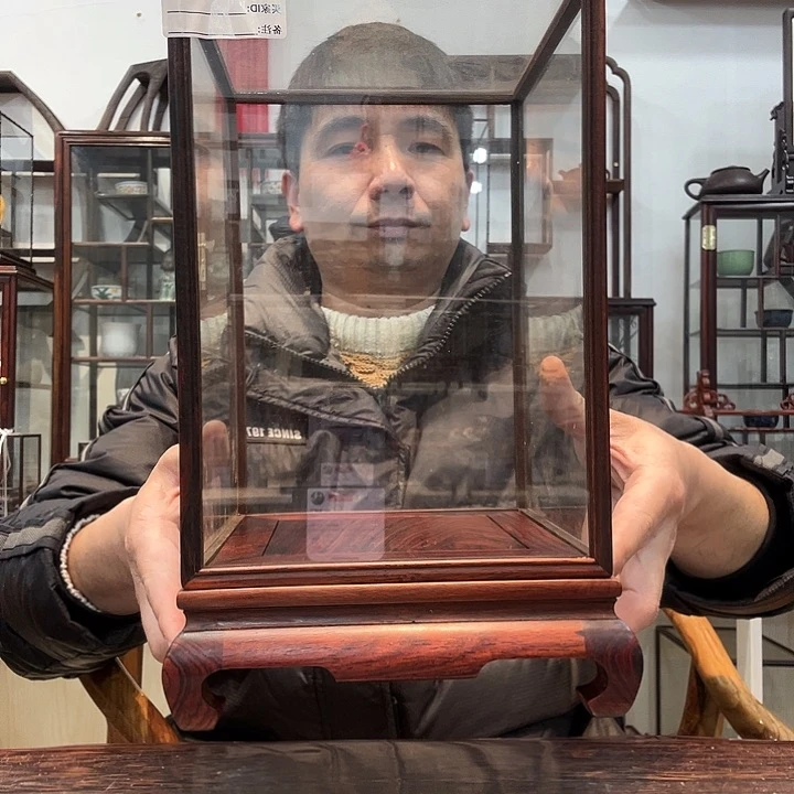 红酸枝木类广*堂红酸枝玻璃罩824