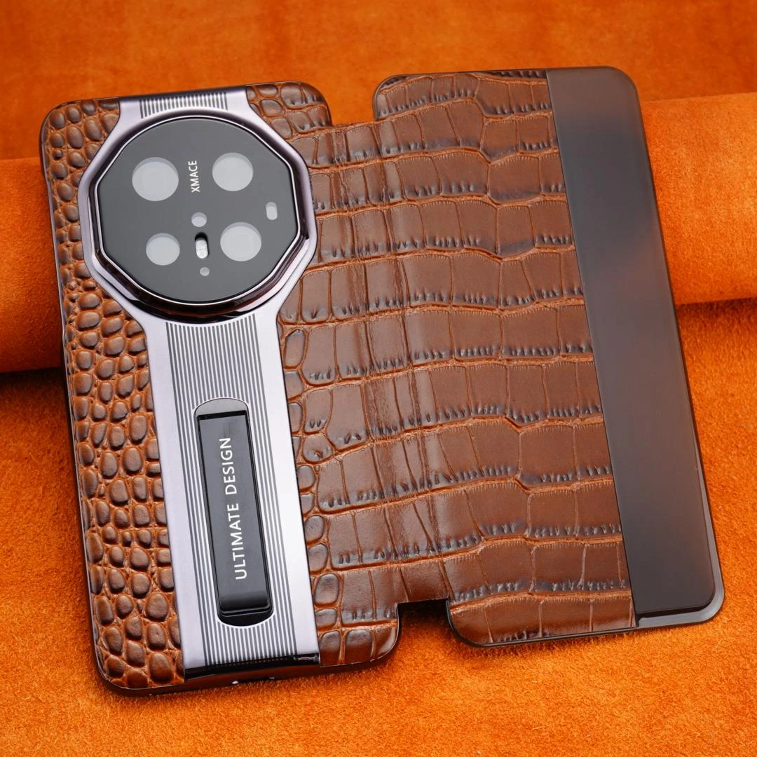 【真皮智能翻盖皮套】适用华为Mate70/60Pro+秒变支架手机保护壳m