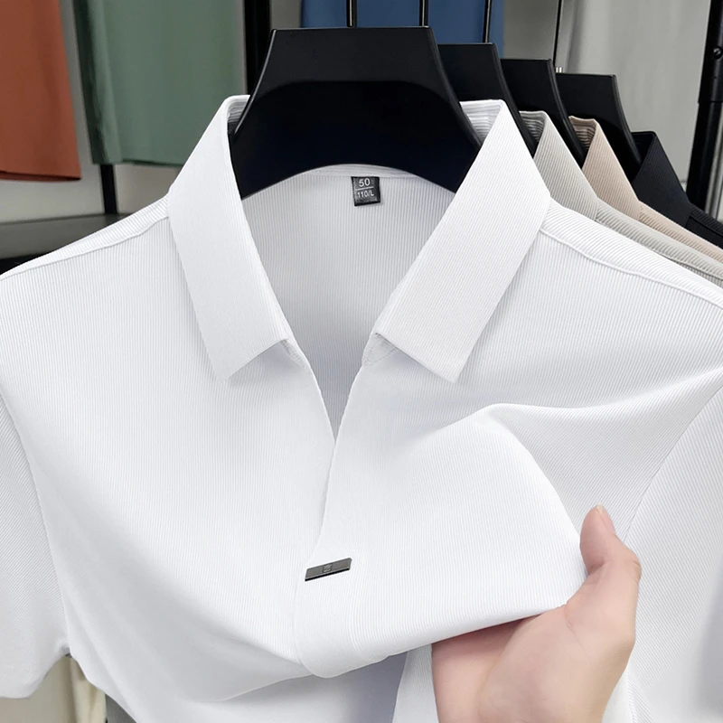 【欧若风·新面料】短袖男夏季纯色Polo衫宽松薄款休闲轻奢时尚商务