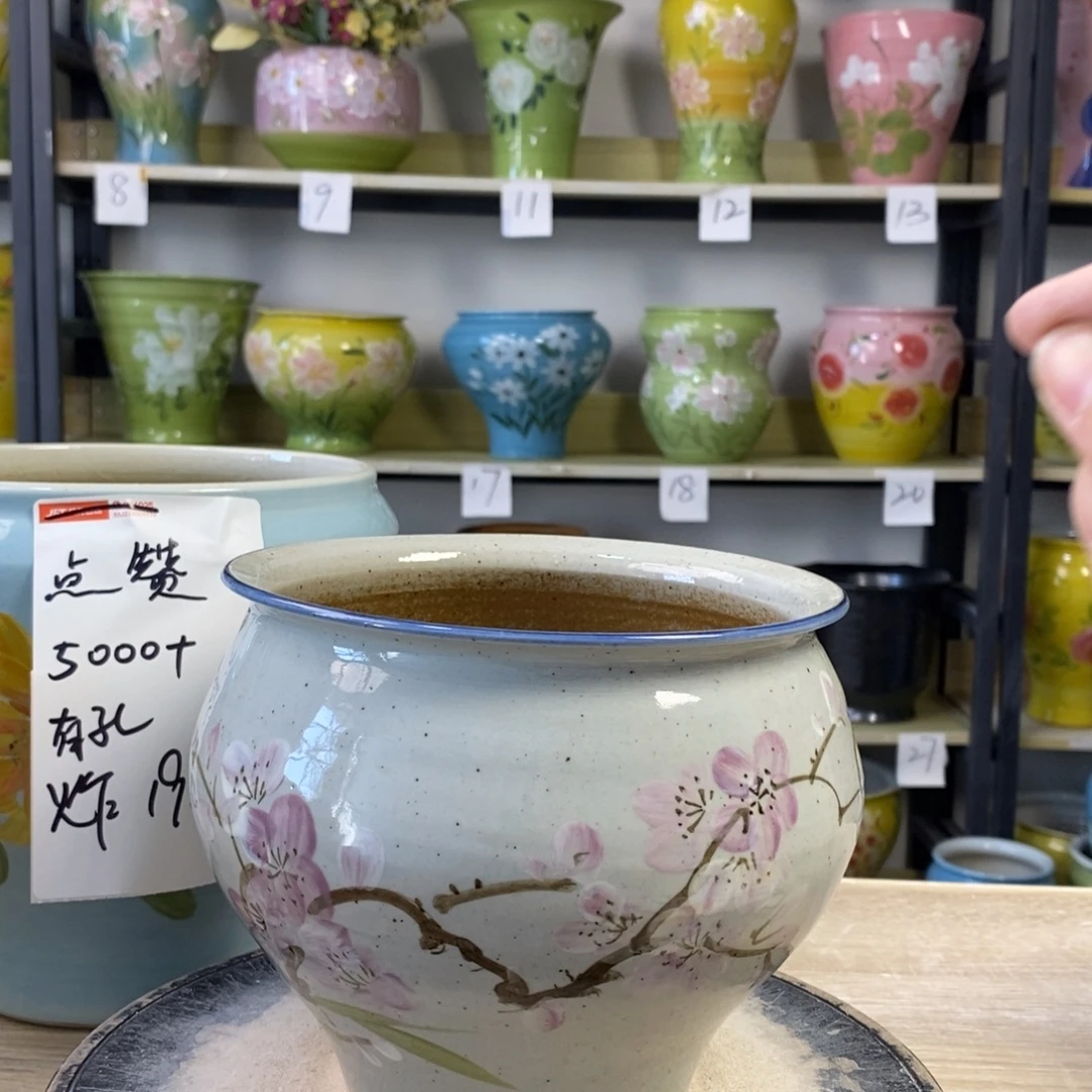 景德镇手工手绘陶瓷花盆