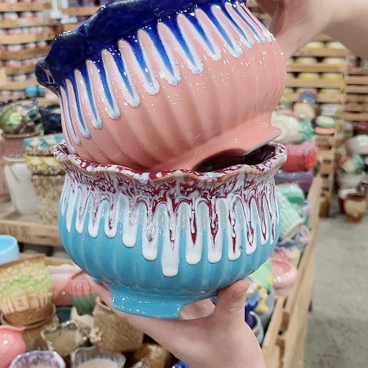 有孔.凑单10元陶瓷花盆发货！