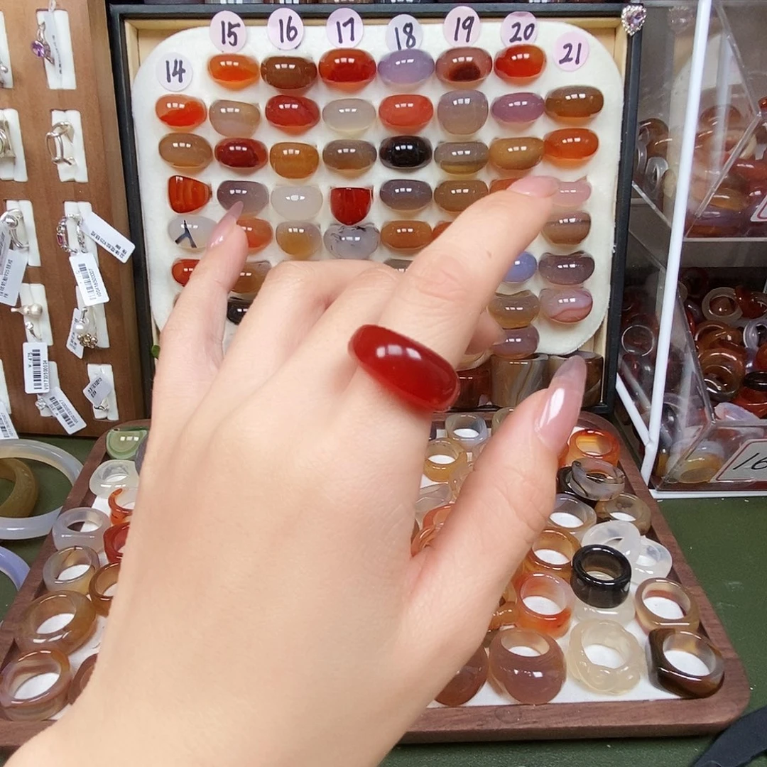 !***玛瑙/玉髓未镶嵌戒指