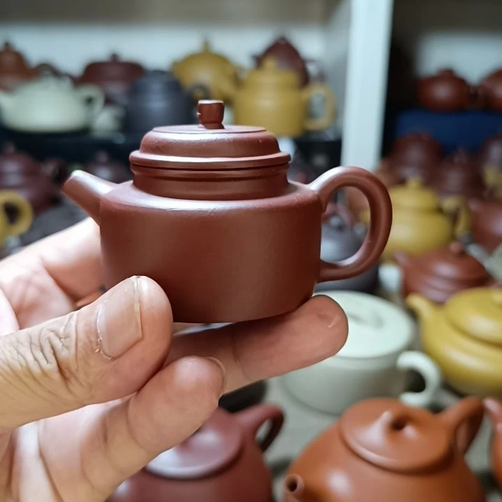 紫砂茶盘原矿红皮龙德钟70cc内推半手工