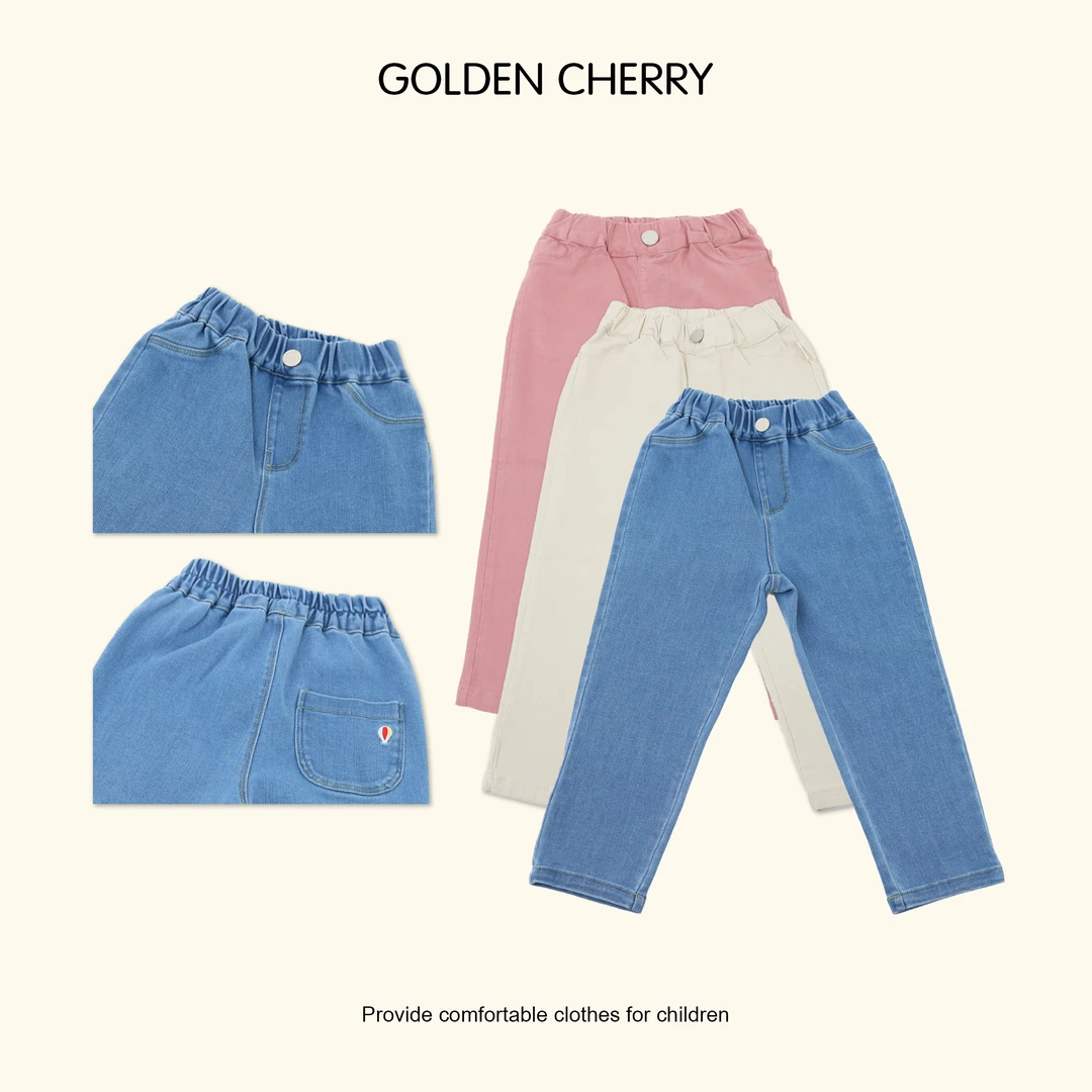 1【Golden cherry】儿童纯色热气球一粒扣牛仔裤285027