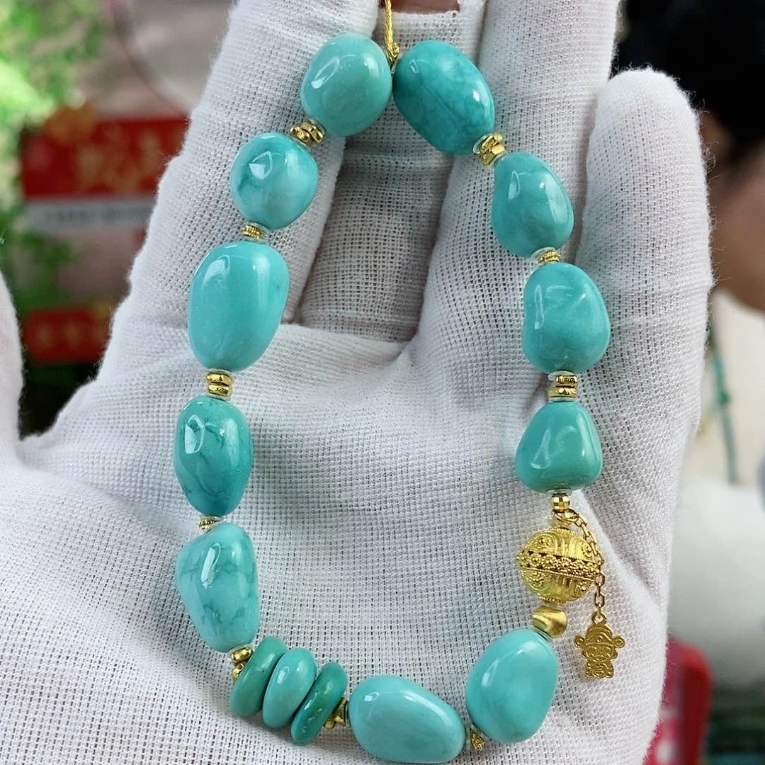 绿松石珠宝奇石18K金镶嵌