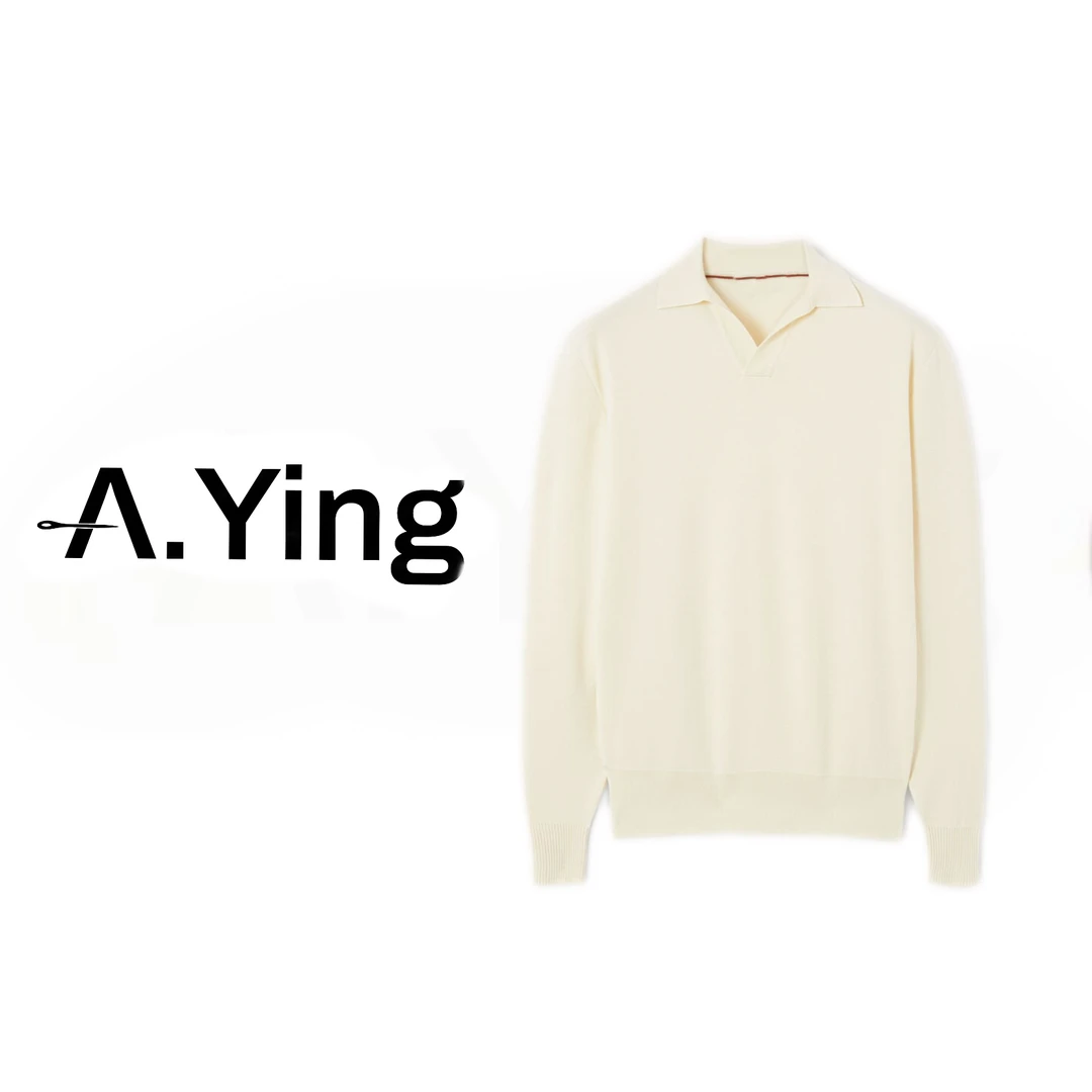A.Ying【25FW 0827】L.P秋季老钱百搭极简男士羊毛羊绒混纺POLO衫