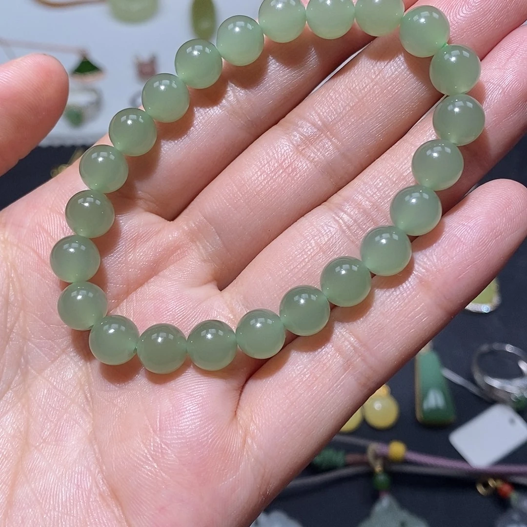 手串未镶嵌和田玉冰湖水卡8手串