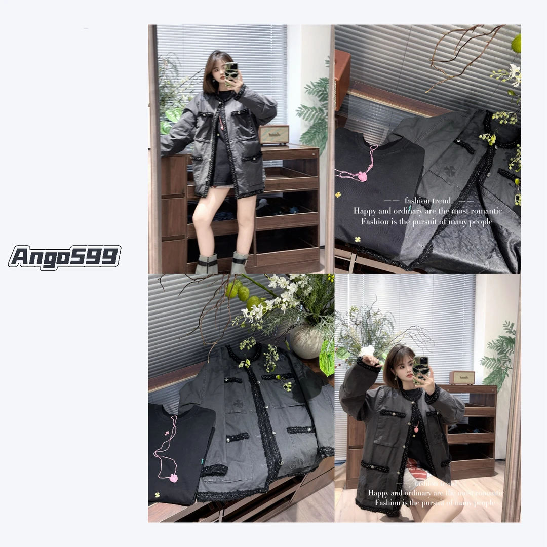 古堡小香* 秋冬新款时髦精致质感马蹄花纹轻奢外套