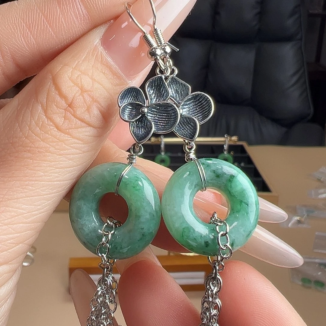 翡翠未镶嵌耳饰耳环