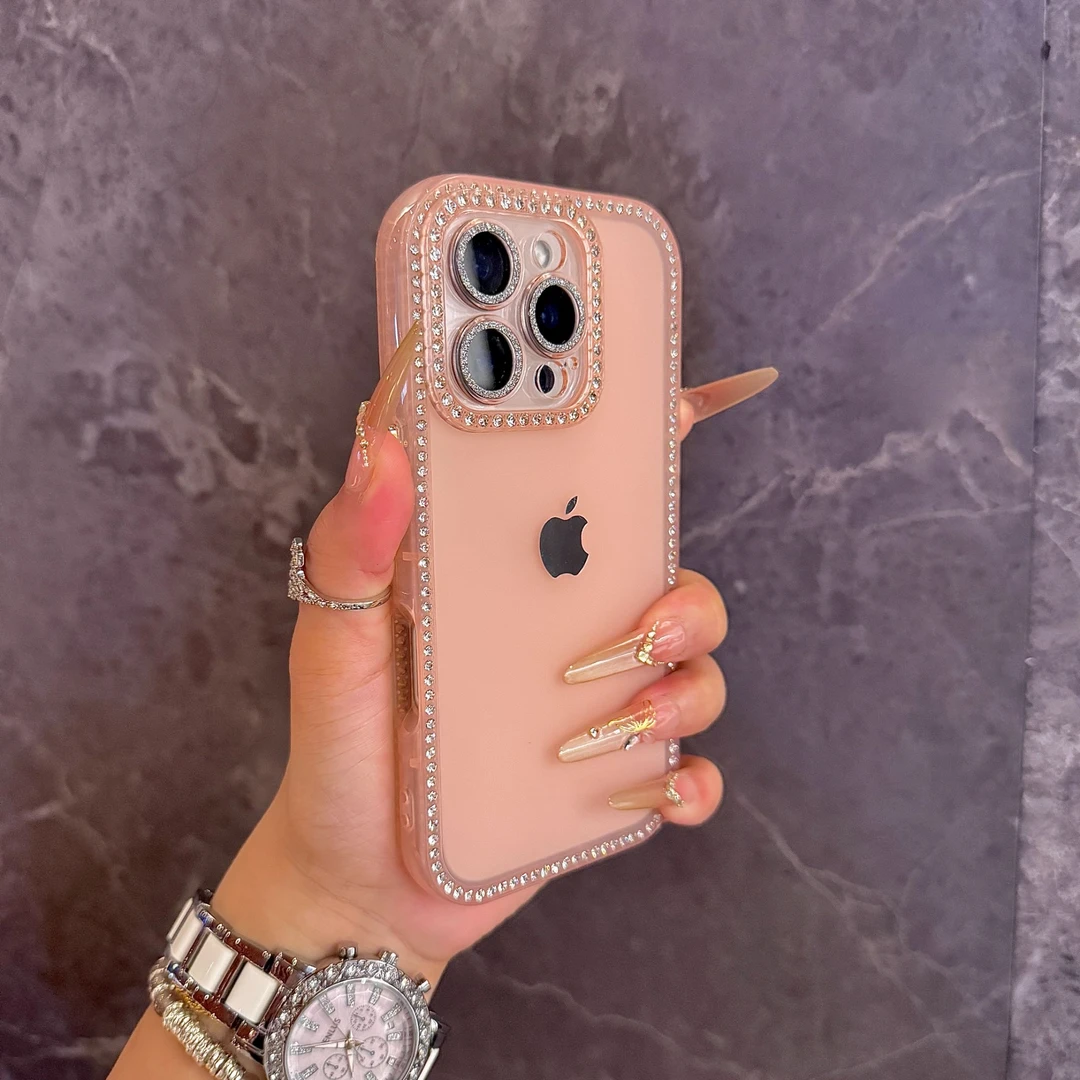 新款磨砂双面镶钻适用iPhone16手机壳14苹果15promax苹果手机壳