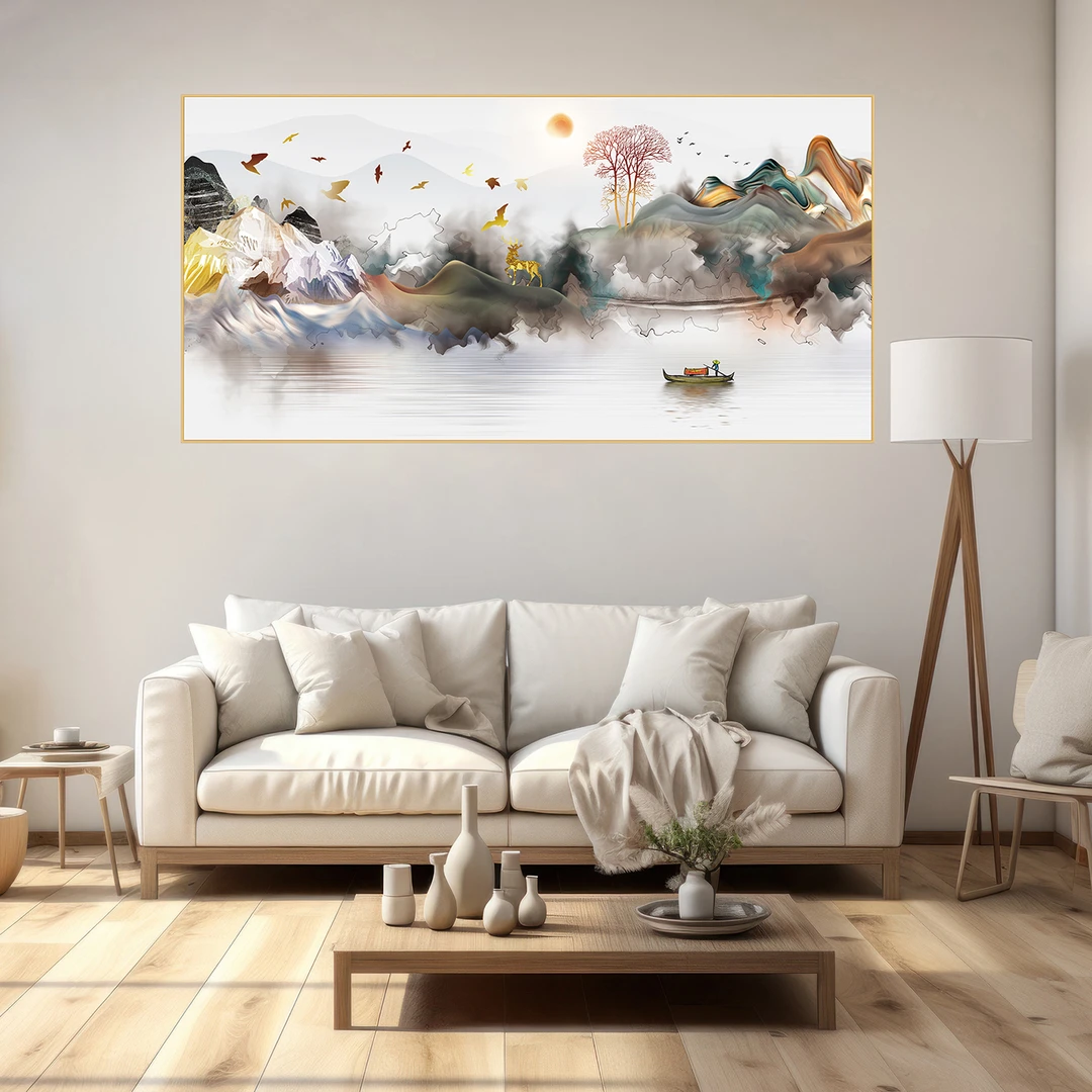 简约沙发背景画客厅装饰画立体浮雕画3D立体画