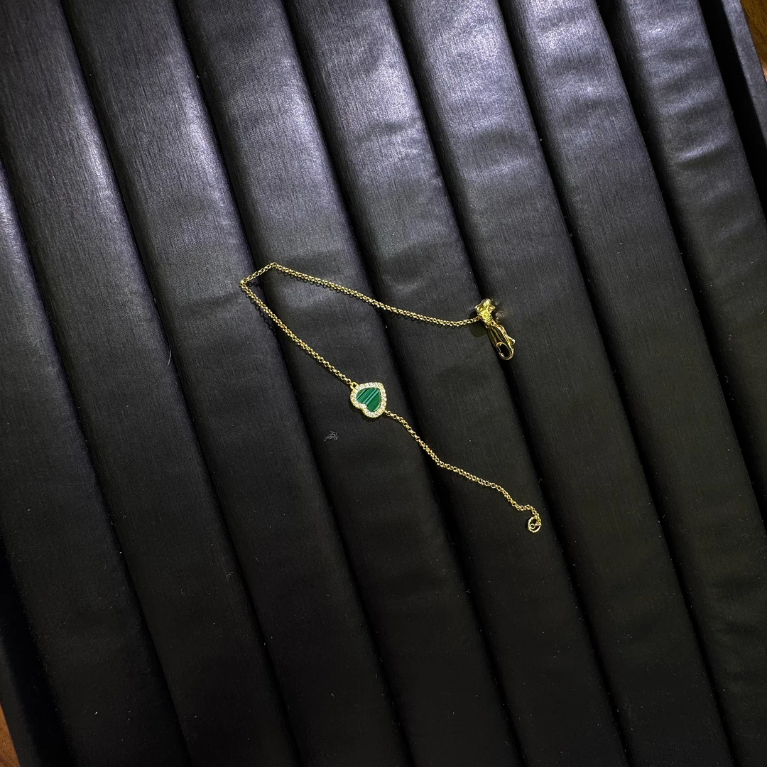 合成金属莫桑石手链 爱心可调节手链