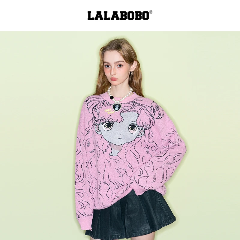 武汉LALABOBO2025新款欧若拉宽松显瘦百搭针织上衣LBEA-WSTM12