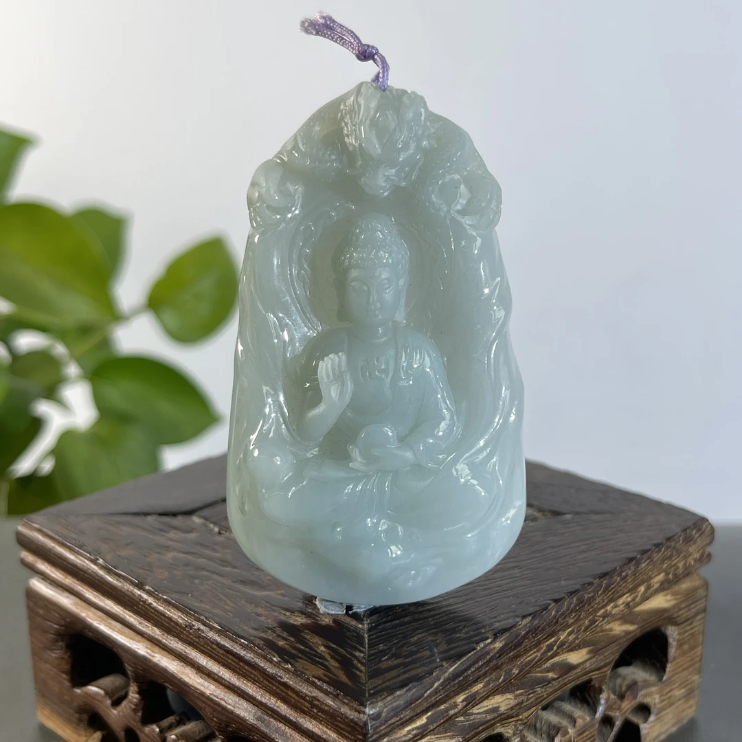 JXW28-123 天然缅甸A货翡翠  阿弥陀佛
