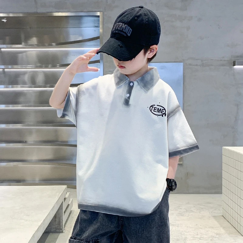 男童polo衫短袖t恤夏季薄款中大童时尚韩版帅气打底衫儿童上衣潮T