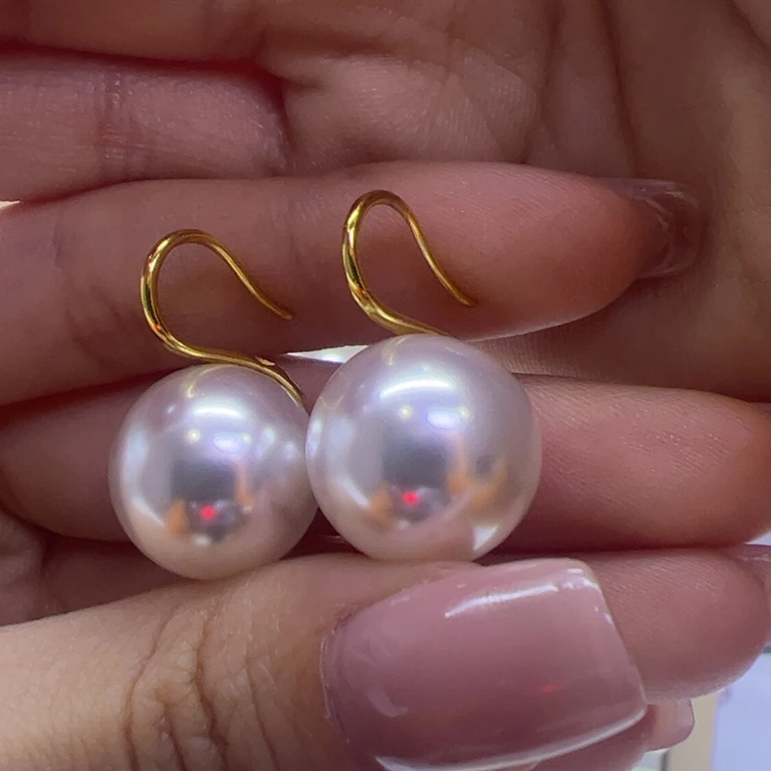 淡水珍珠耳饰18K金镶嵌