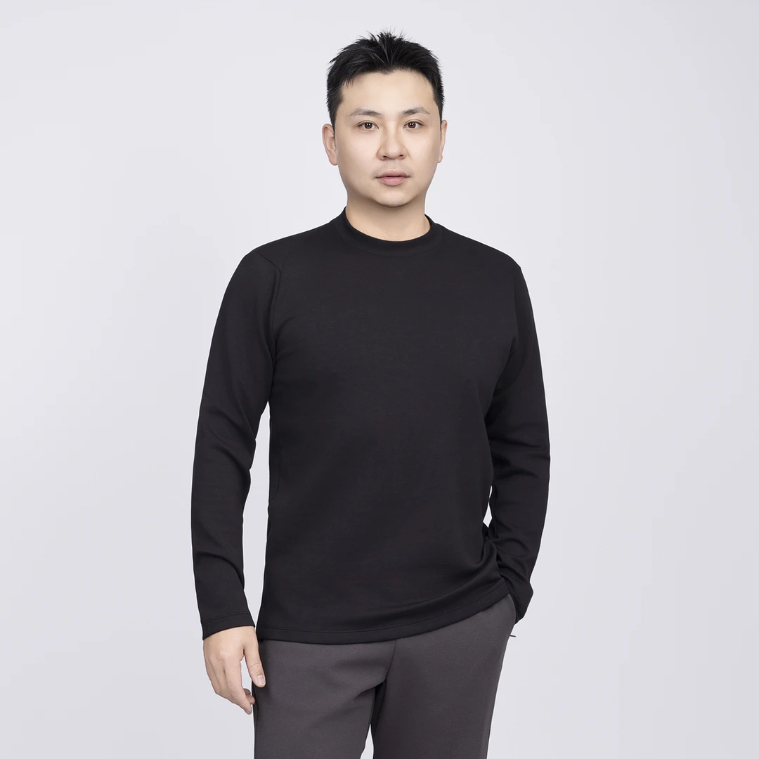 ★【NUBORN·AIR】男士新品立裁几何拼接轻户外机能通勤长袖T恤 HT32