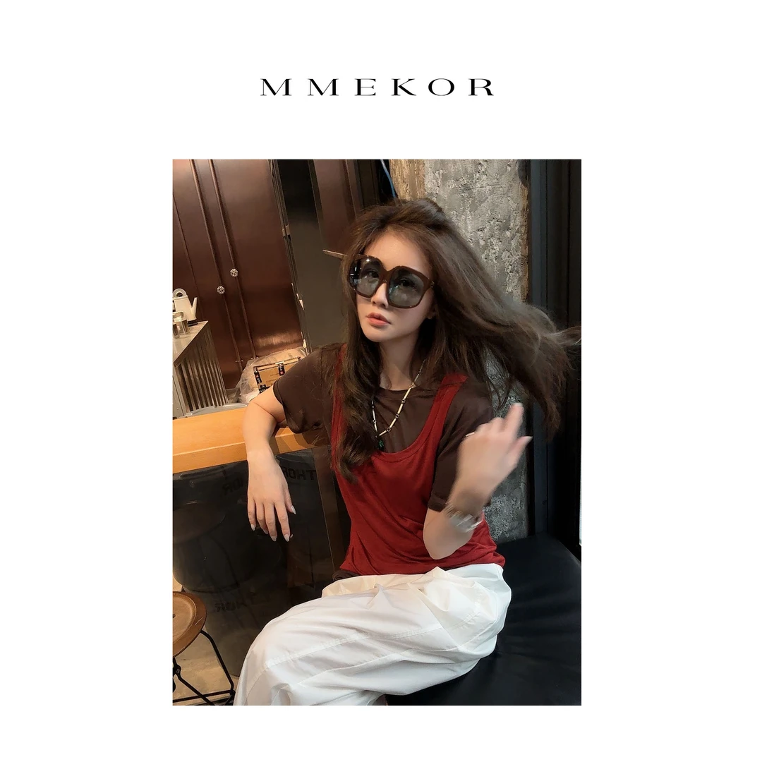 MMEKOR“孔孝真”T恤 2025新款活力常青藤休闲百搭两件套 89771