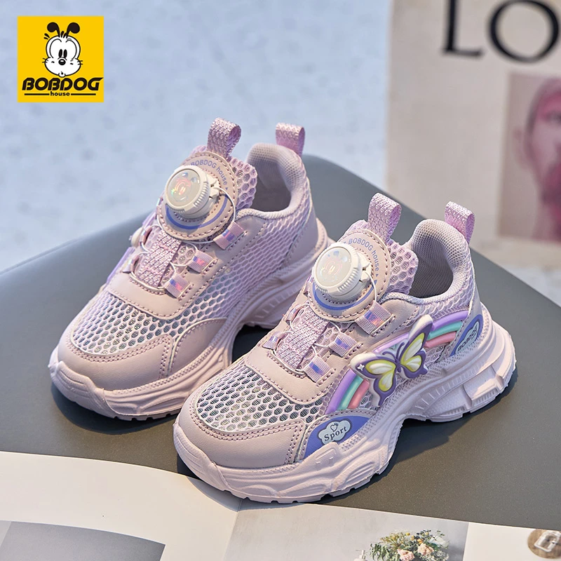 巴布豆家族儿童运动鞋2025夏季新款单网鞋舒适透气网面女童休闲鞋
