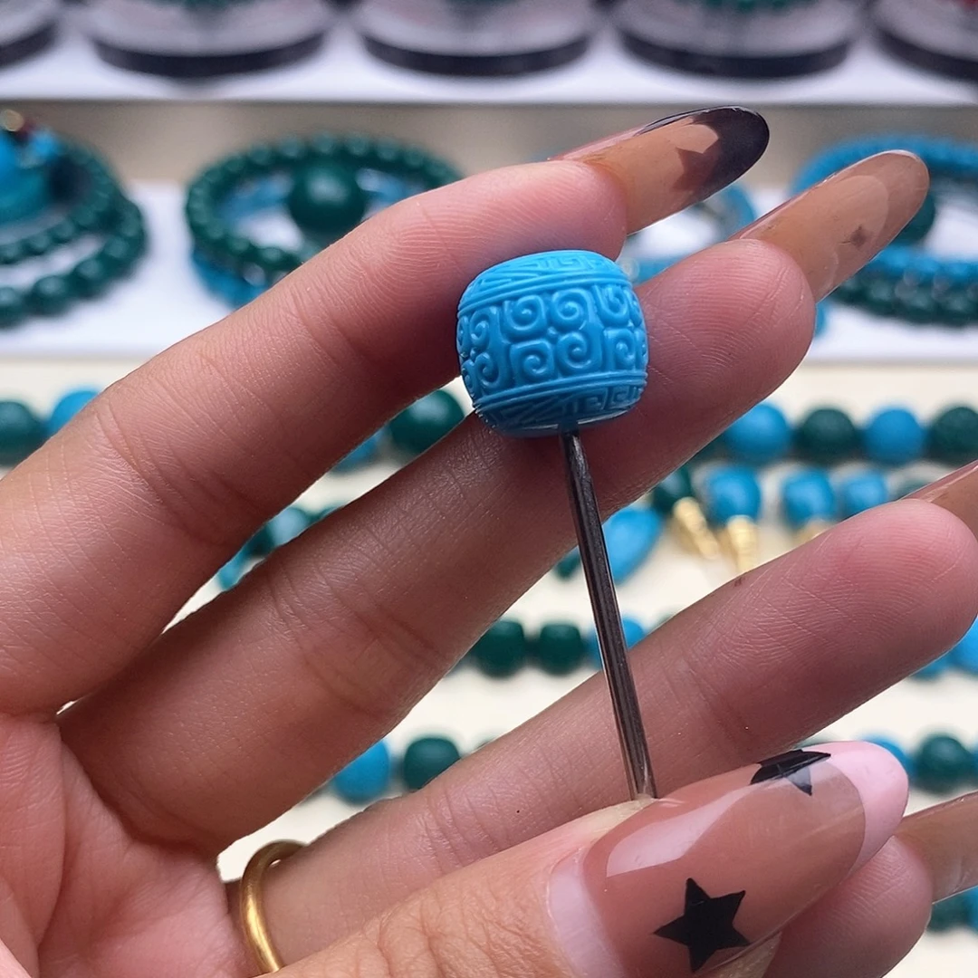 琉璃DIY浅蓝色回文14*13mm