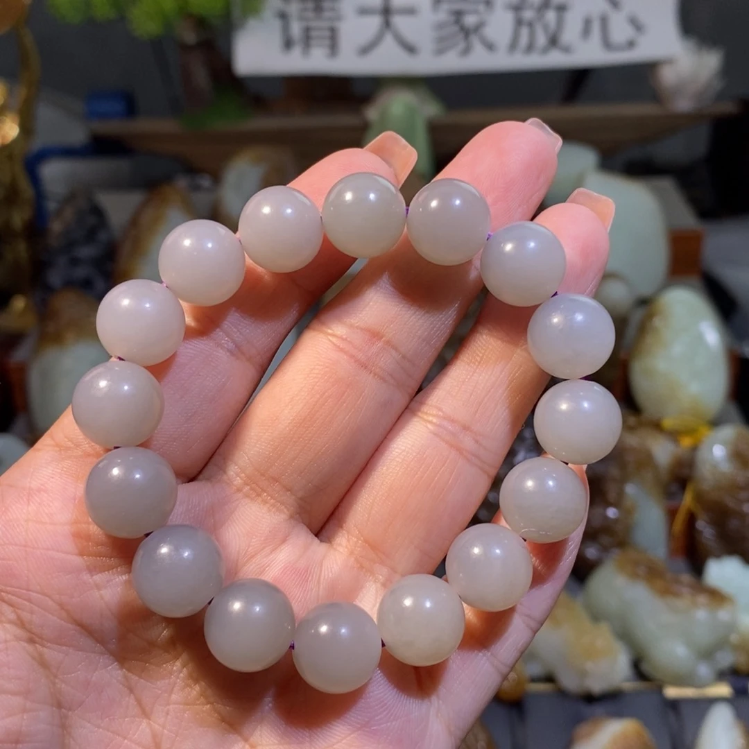 未镶嵌手串和田玉烟紫卡12