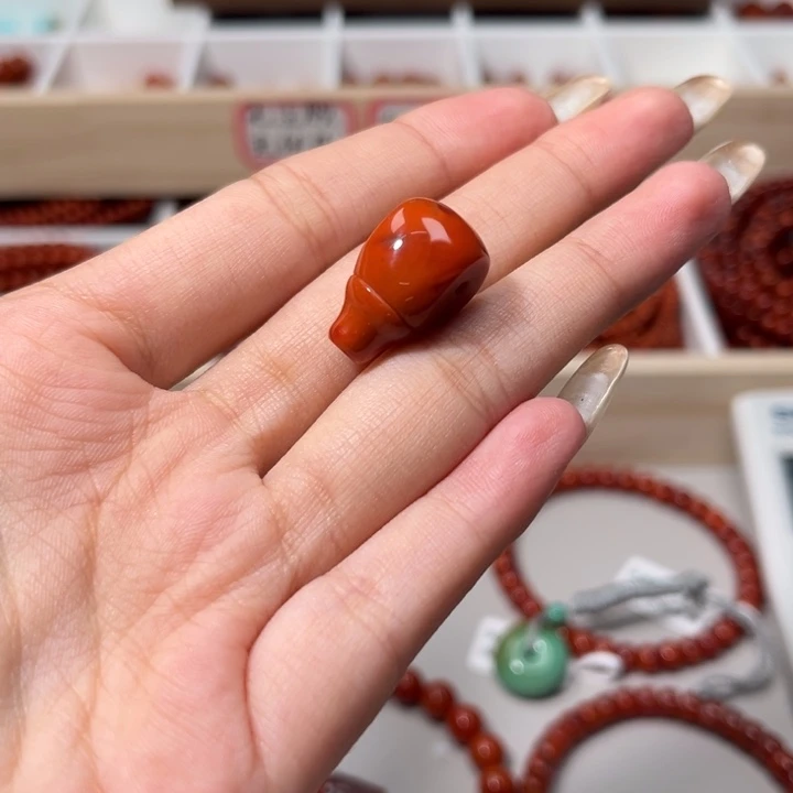 南红玛瑙未镶嵌三通原矿南红满肉柿子红玫红三通11mmX12mm