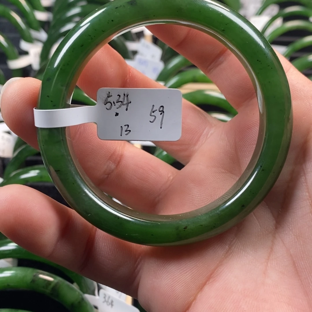 和田玉（碧玉）未镶嵌手镯59有内裂
