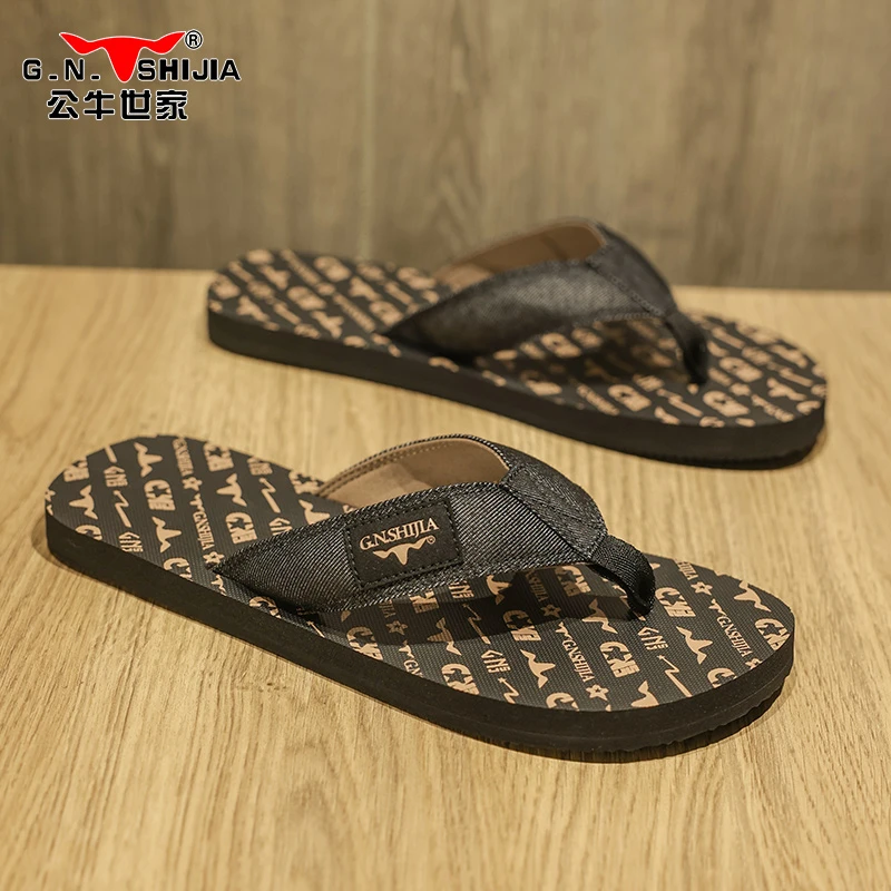 公牛世家品牌人字拖男士夏季防滑软底沙滩鞋外穿潮流休闲夹脚拖鞋