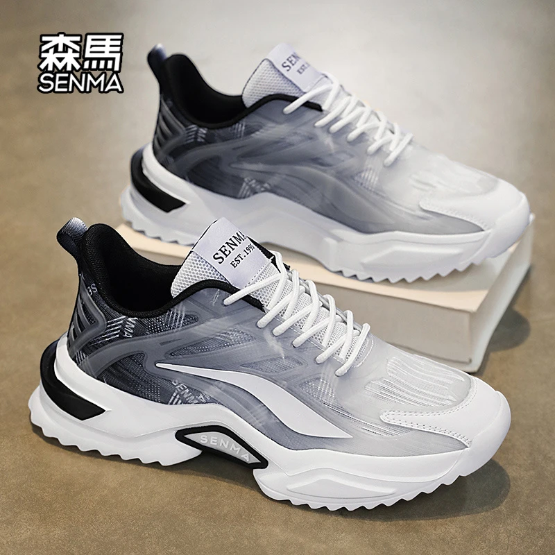 森马男鞋网面夏季百搭运动鞋青少年跑步休闲鞋厚底增高老爹鞋秋季