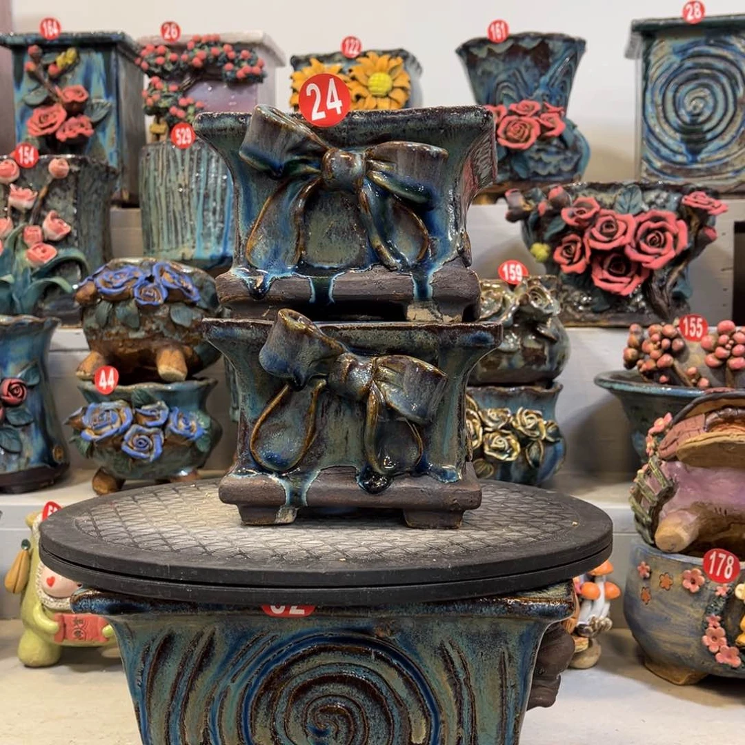 陶瓷微瑕24 号陶然花盆