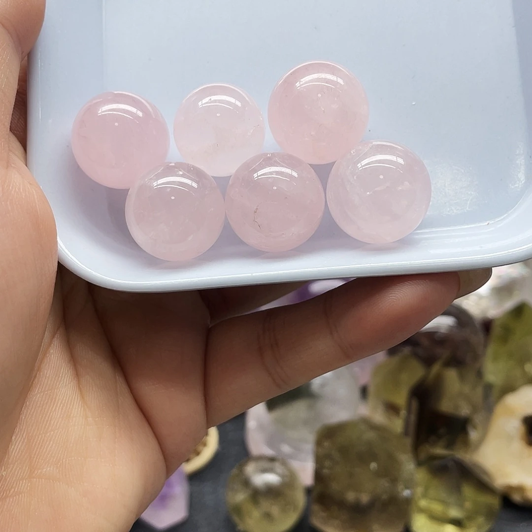珠宝半成品未镶嵌水晶8粉水晶18mm6颗