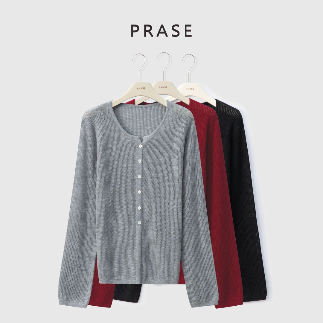 PRASE·杨杨【轻氧衫】微胖轻奢设计秋女天丝羊毛圆领毛织衫PR507B05