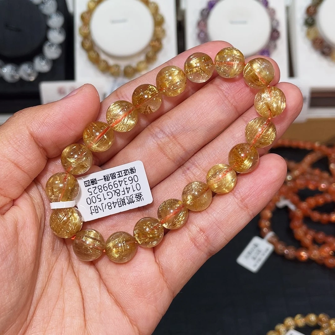 发晶手链未镶嵌毕业顺发猫眼钛晶10.5mm