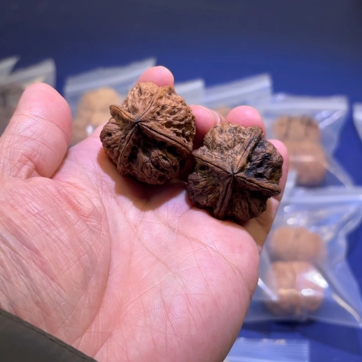 文玩核桃吊坠飘雪四棱