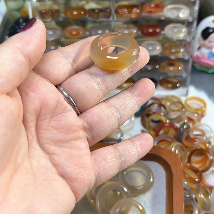 玛瑙/玉髓戒指未镶嵌龙*