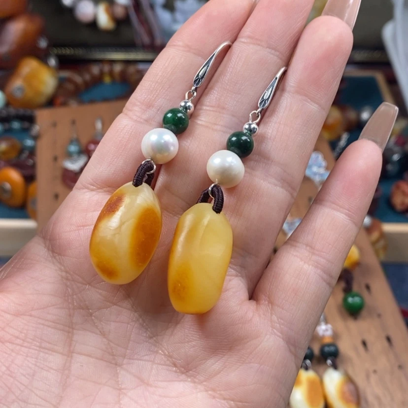 【闪购商品】蜜蜡耳饰未镶嵌耳环