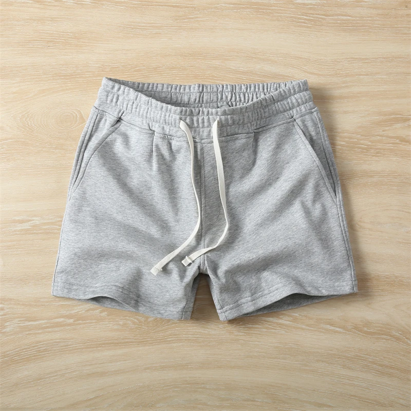 纯棉三分裤男潮夏季跑步健身运动短裤 韩版修身3分裤青年休闲纯色